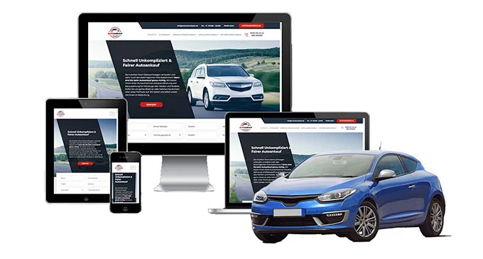 Ankaufseite mobil – Autoankauf Apolda mit rotem PKW